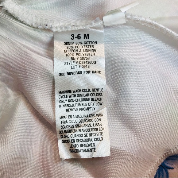 BOGO DDG Darlings Denim & Pink Tulle Flower Print Dress Size 3-6 Months - Picture 11 of 13